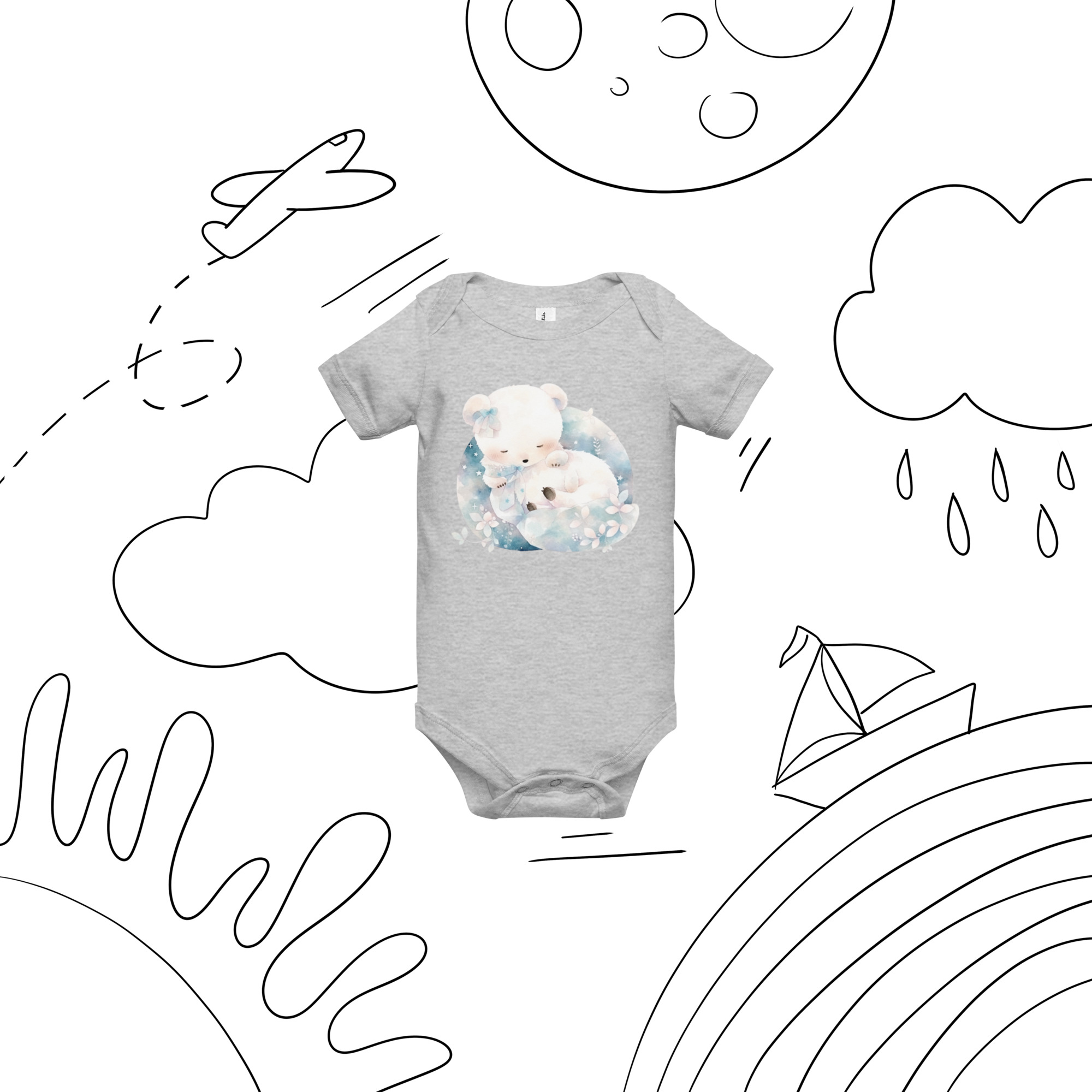 Sleeping Bear Baby Romper - Cute & Comfortable Infant Onesie - Image 4