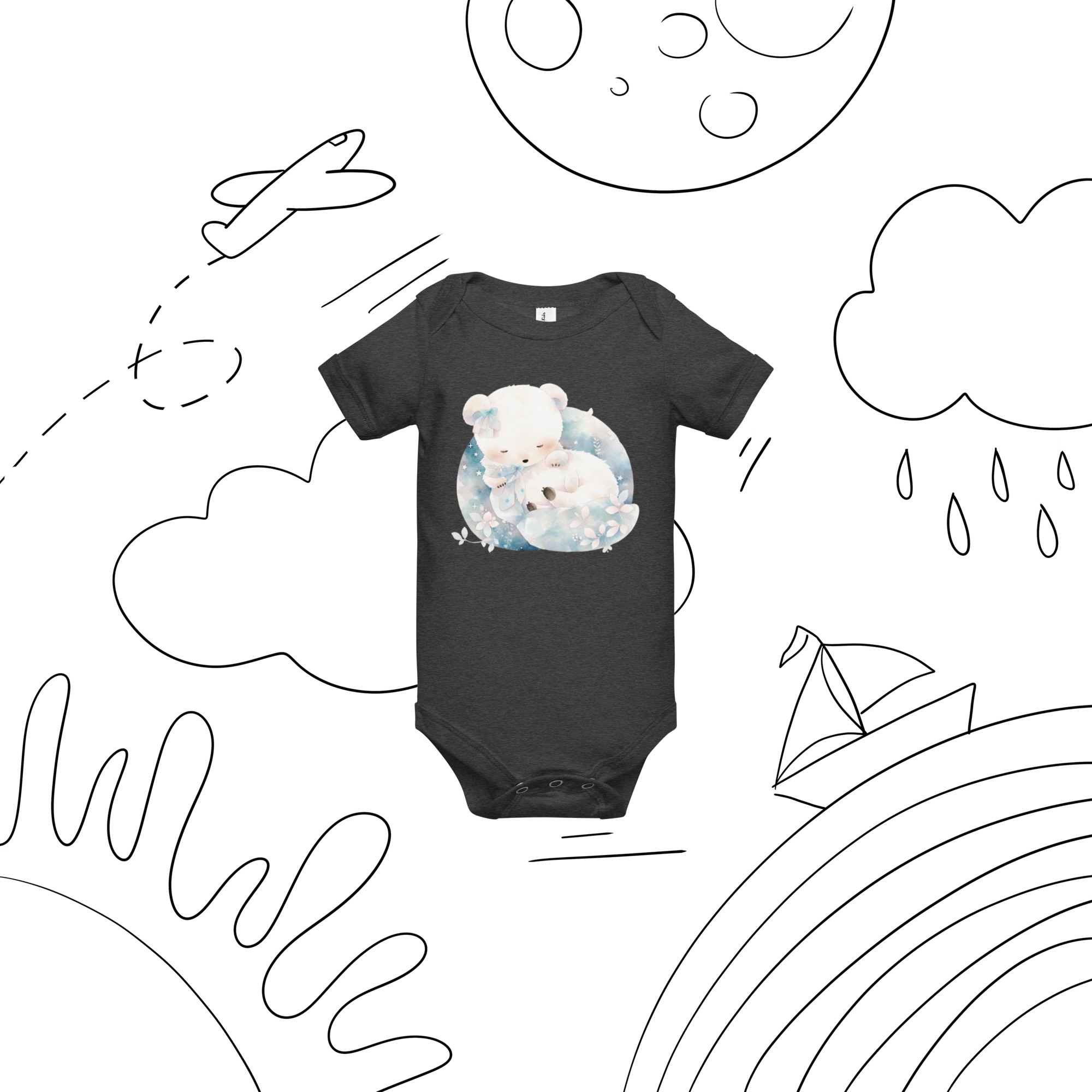 Sleeping Bear Baby Romper - Cute & Comfortable Infant Onesie - Image 3