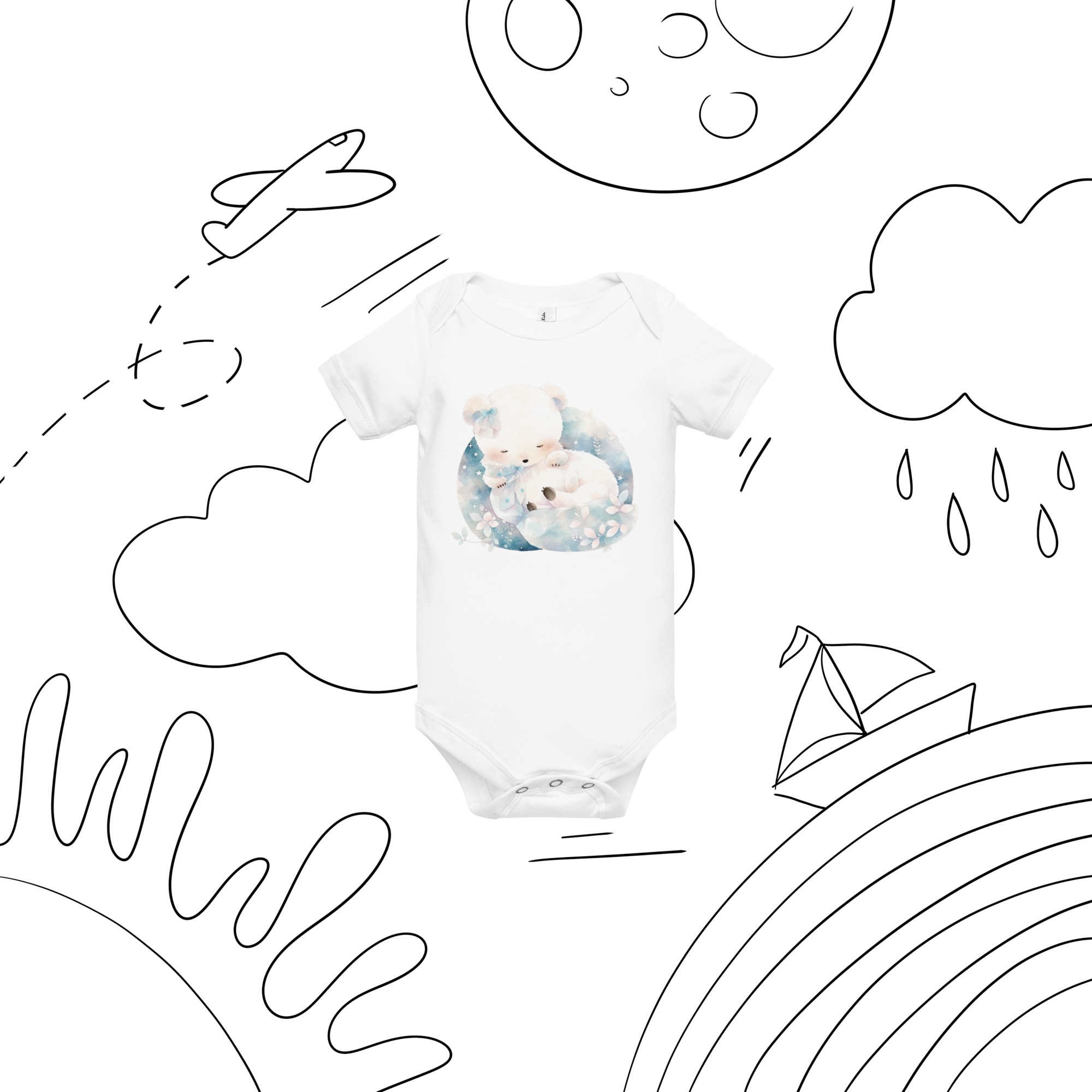 Sleeping Bear Baby Romper - Cute & Comfortable Infant Onesie - Image 5